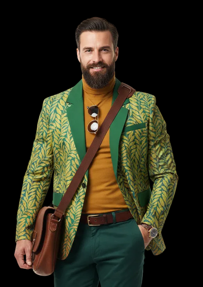 “Ecology” Men's Casual Flat Lapel Collar Blazer | 245GSM Cotton