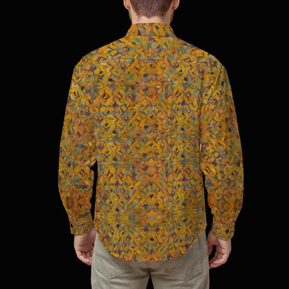 “Nexus” Yellow- Men's Slim Fit Long Sleeve Shirt