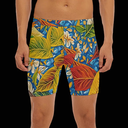 “Botanical Rhapsody” Men's Long Boxer Briefs