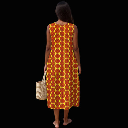 “Warm Hexa” Women's Sleeveless Dress With Pocket|125GSM Slub Cotton