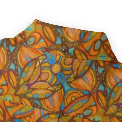 “Bloomfield Ochres” Men's Casual Lapel Long Sleeve Shirt|125GSM Cotton