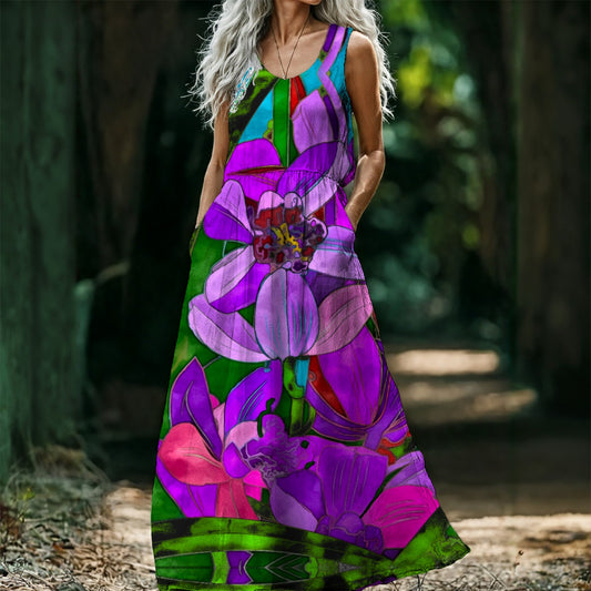 “Fantasia” Women’s Sleeveless Maxi Dress