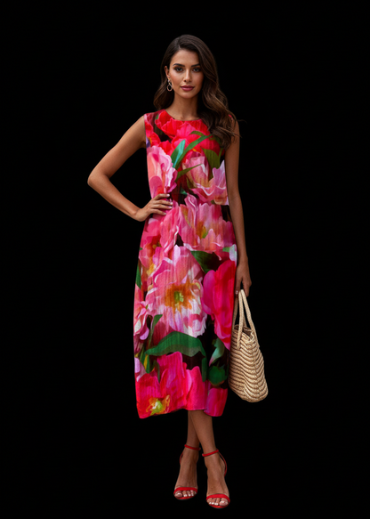 “Summer Blush” Women's Sleeveless Dress|125GSM Slub Cotton