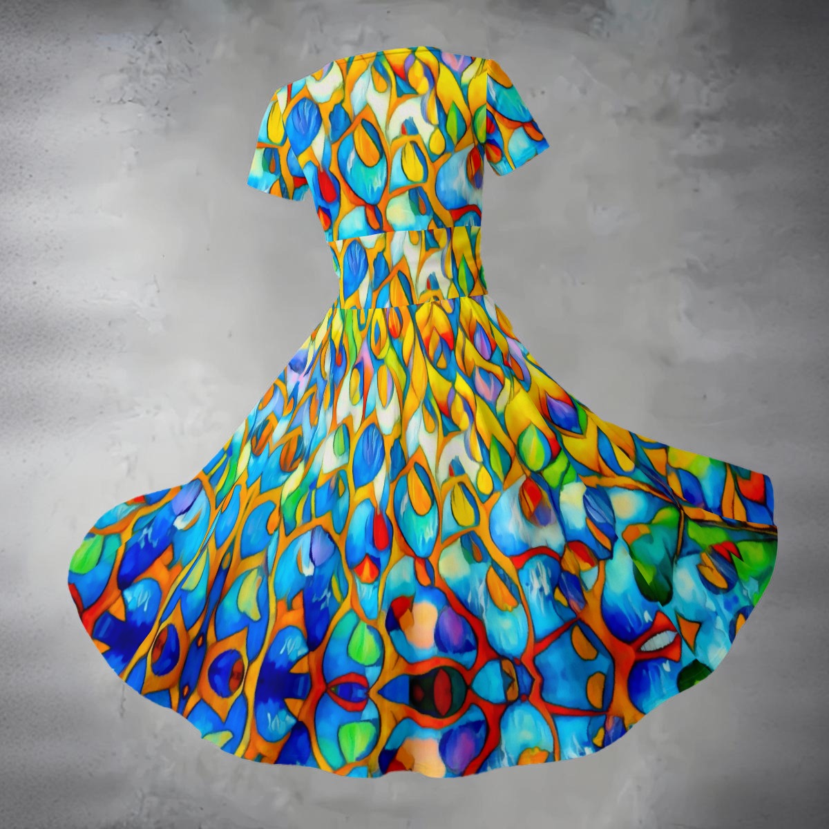 “Prism” Women's Short Sleeve V Neck Midi Dress