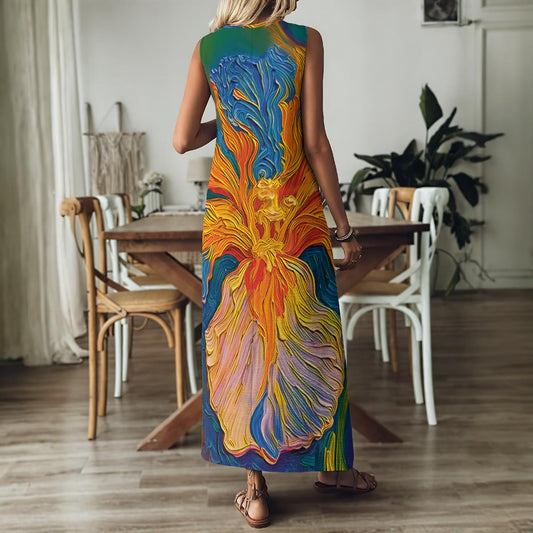 “Iris” Women's V-Neck Long Dress