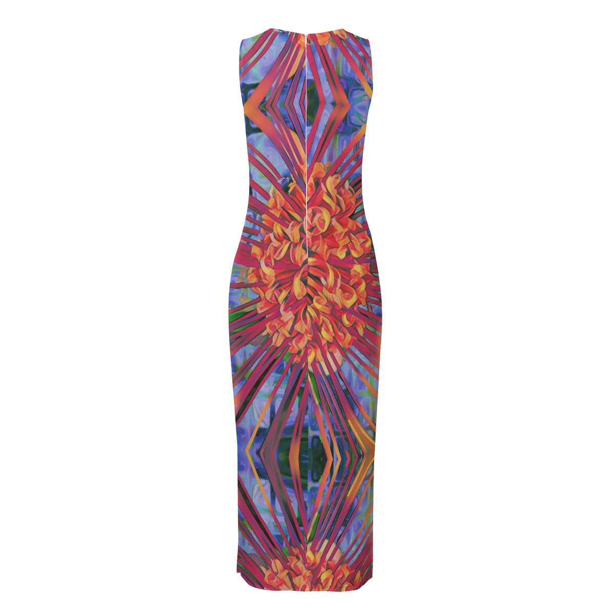 “Protea”  Women's Beach Perspective Chiffon Sleeveless Dress