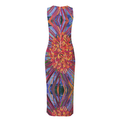 “Protea”  Women's Beach Perspective Chiffon Sleeveless Dress