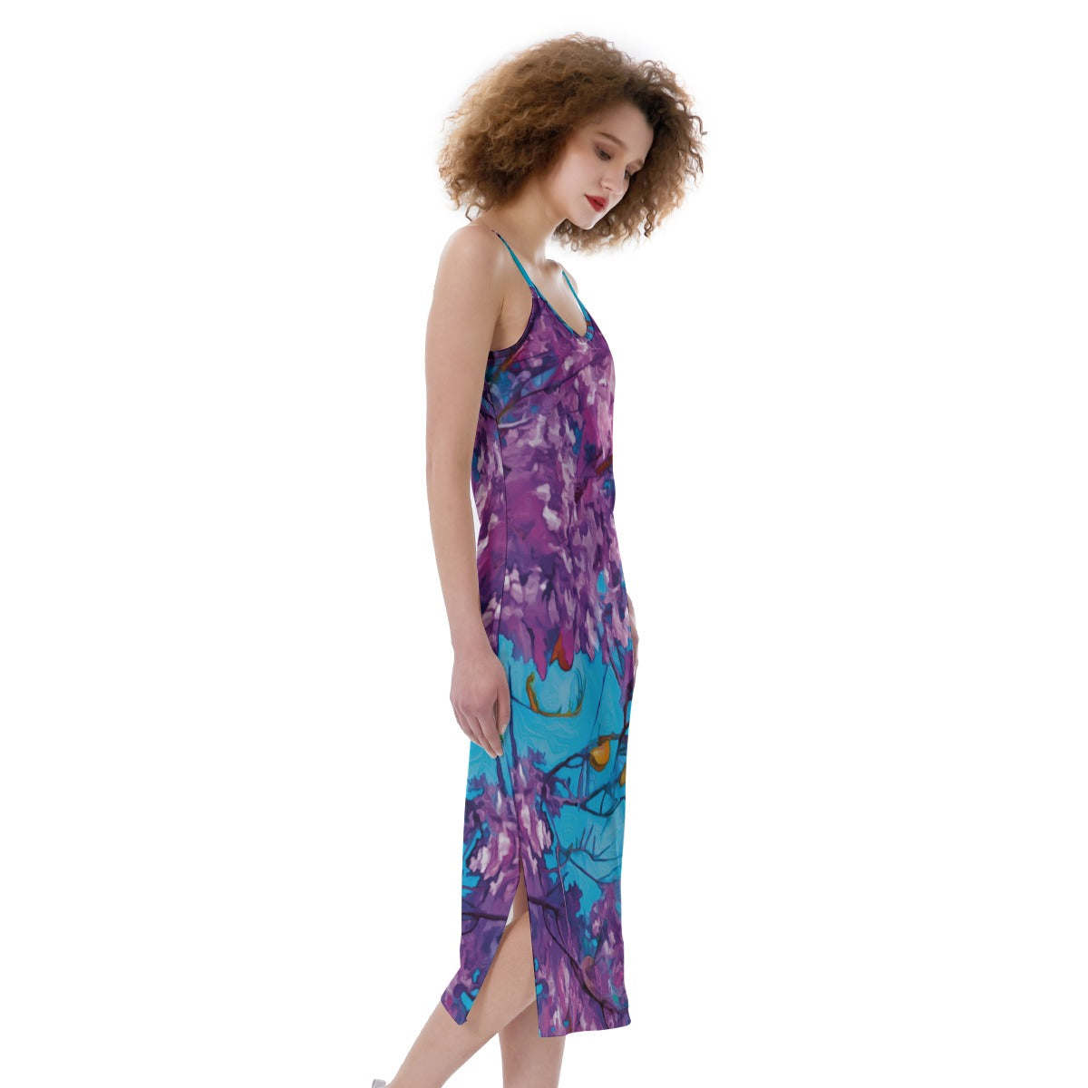 “Jacaranda Season” (Cobalt) Women's Cami Dress