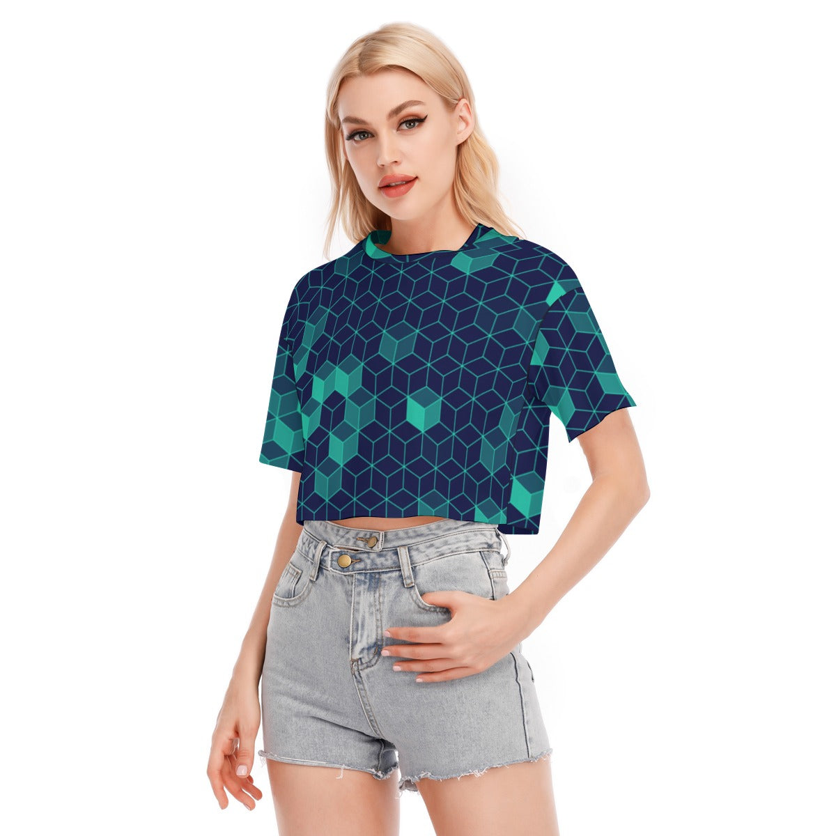 “Polyhedral” Women's Cropped T-shirt | 190GSM Cotton