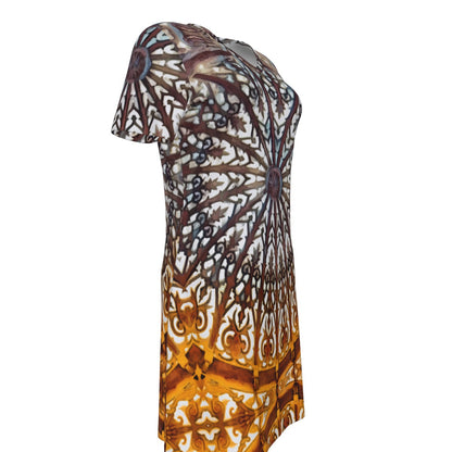 “Gothic Rose”  Women's V Neck Dress|180GSM Cotton