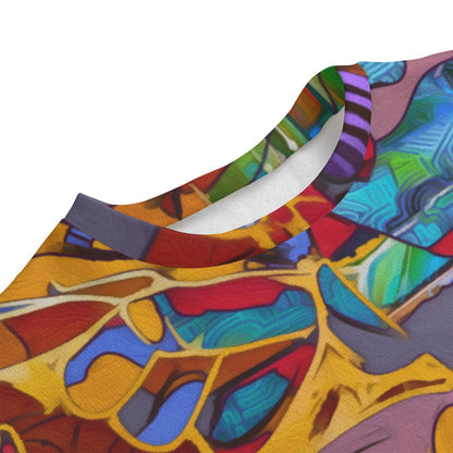 “Fractured Dreamscape” Unisex Drop-shoulder Knitted Fleece Sweater