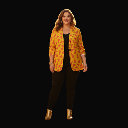 “Tangerine Tease” Women's Leisure Blazer | 245GSM Cotton