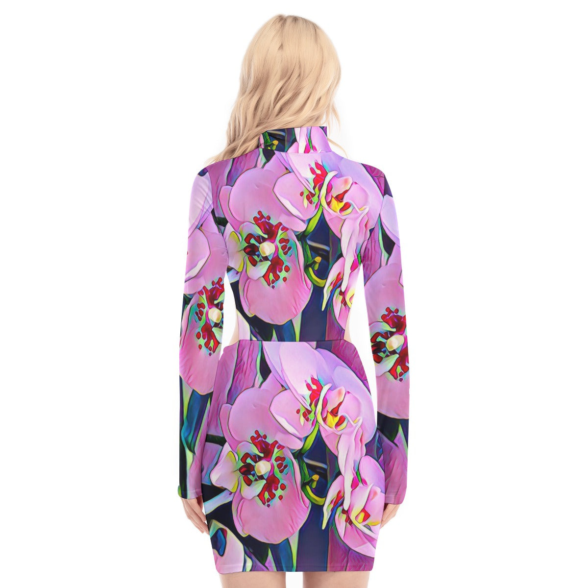 “Pink Orchid” Waist Hollow Hip Dress