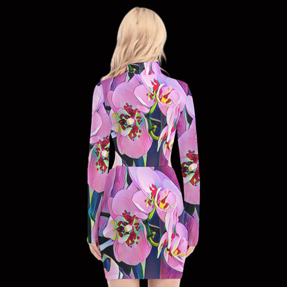 “Pink Orchid” Waist Hollow Hip Dress