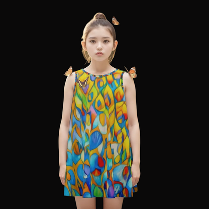 “Prism” Kid's Sleeveless Dress | 180GSM Cotton
