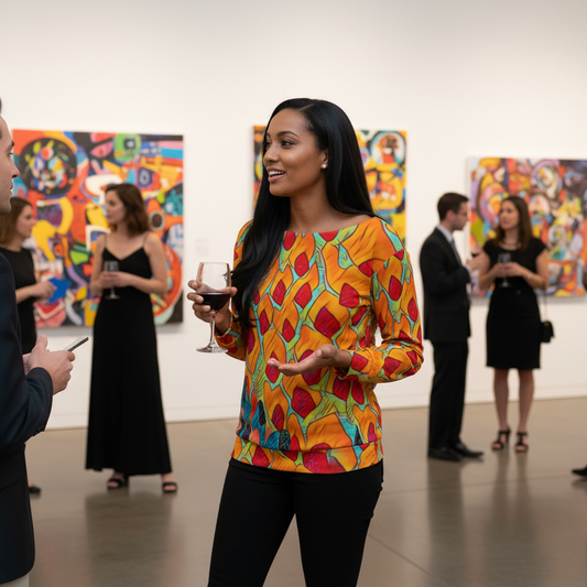 “Fractured Sunset” Off-Shoulder Sweatshirt