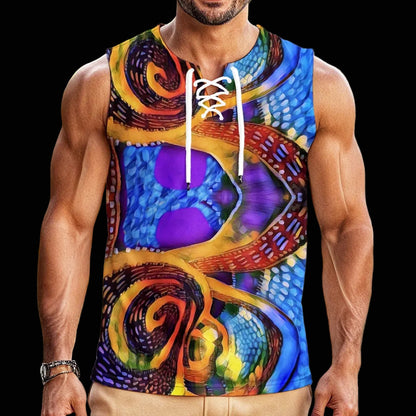 “Colour Vortex” Men's Tank Top With Drawstring