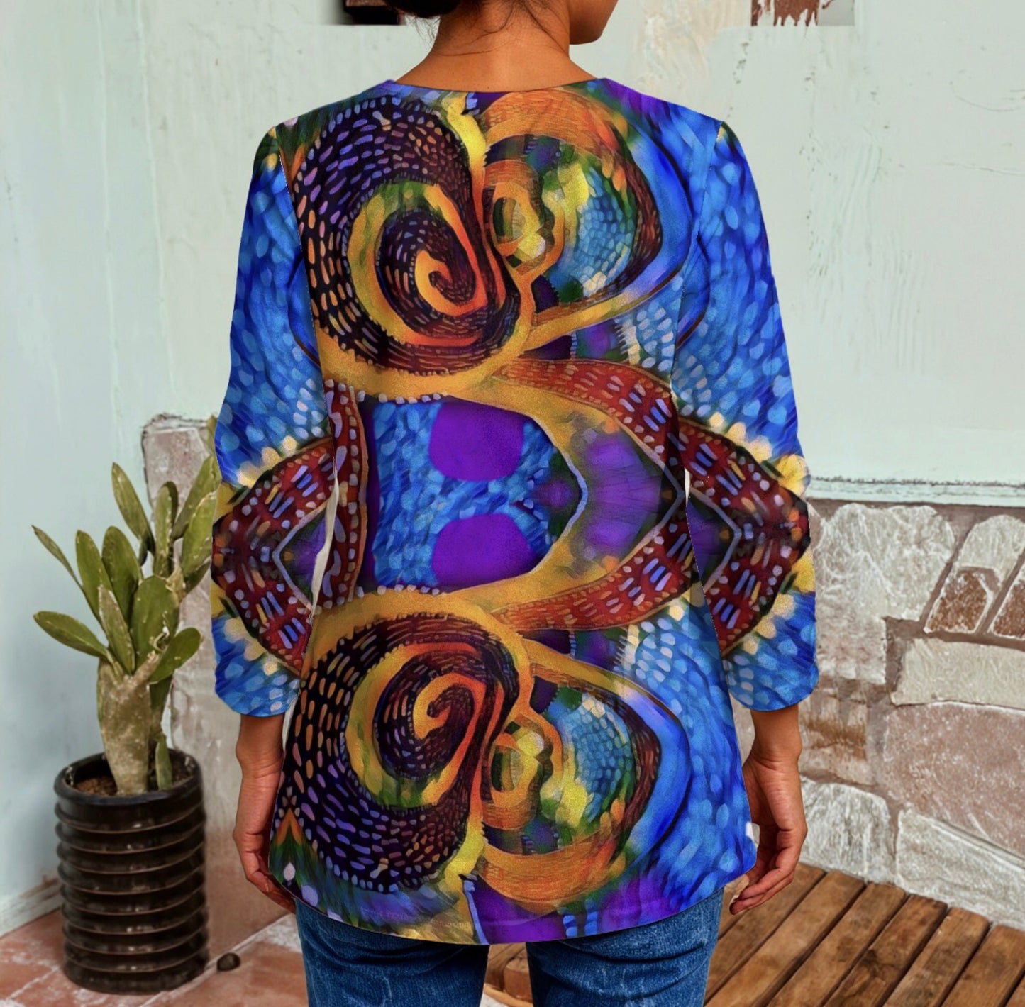 “Colour Vortex” Women's Faux Sweater Cardigan