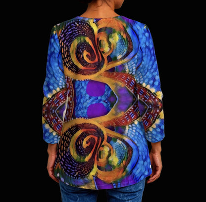 “Colour Vortex” Women's Faux Sweater Cardigan