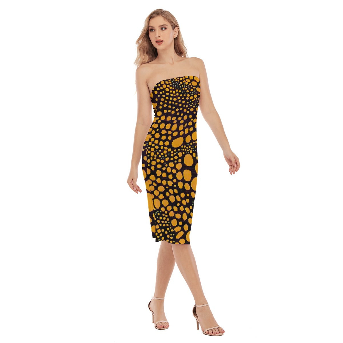 “Spot Me” Women's Side Split Tube Top Dress