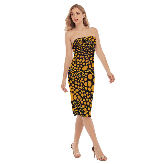 “Spot Me” Women's Side Split Tube Top Dress