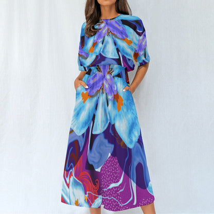 “The Blue Dietes” Knee-Length Dress