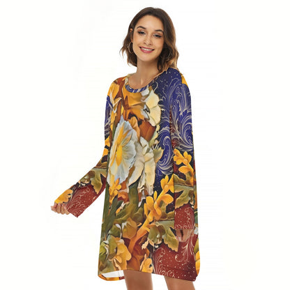 “Solara” Women's Loose Crew Neck Dress