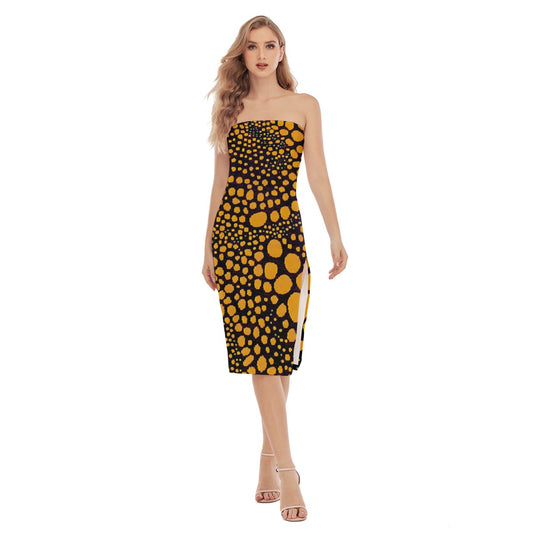 “Spot Me” Women's Side Split Tube Top Dress