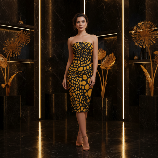 “Spot Me” Women's Side Split Tube Top Dress