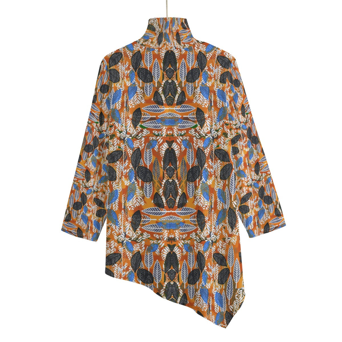 “Bohemian  Canopy”Women's Turtleneck T-shirt With Sloping Hem