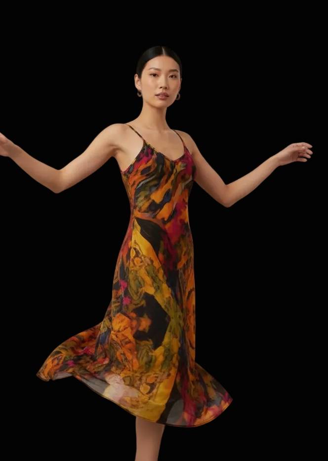 “Golden Flux” Women's Cami Dress