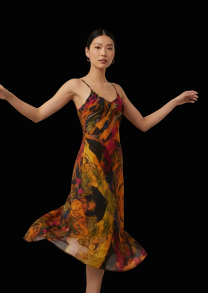 “Golden Flux” Women's Cami Dress