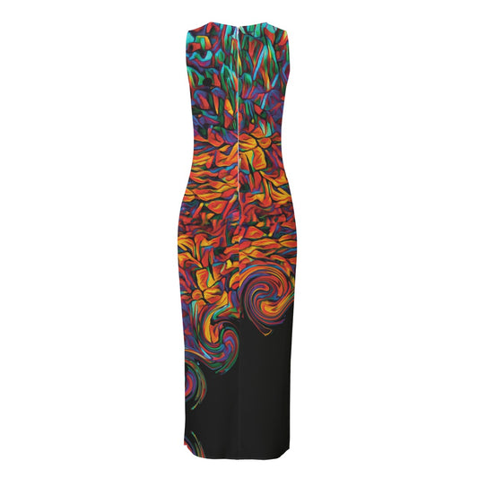 “Inferno” Women's Beach Perspective Chiffon Sleeveless Dress