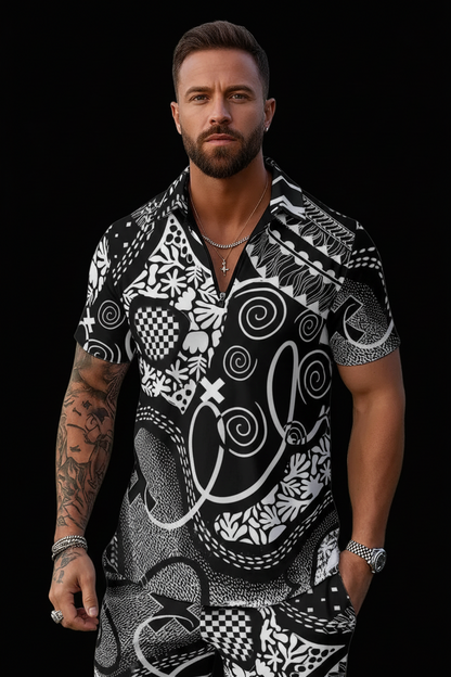 “Scribble”  Men's Polo Sportswear Set