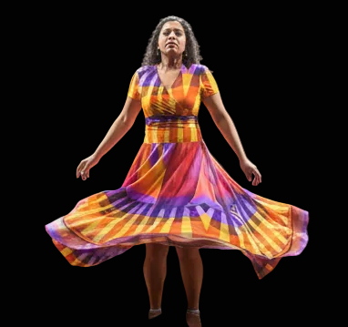 “Carnival” Women's Short Sleeve V Neck Midi Dress