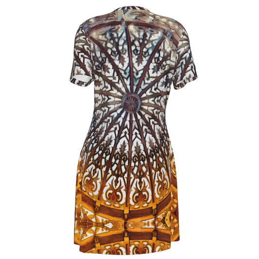 “Gothic Rose”  Women's V Neck Dress|180GSM Cotton