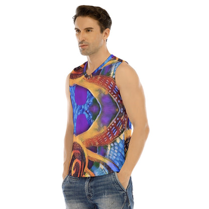 “Colour Vortex” Men's V-neck Tank Top