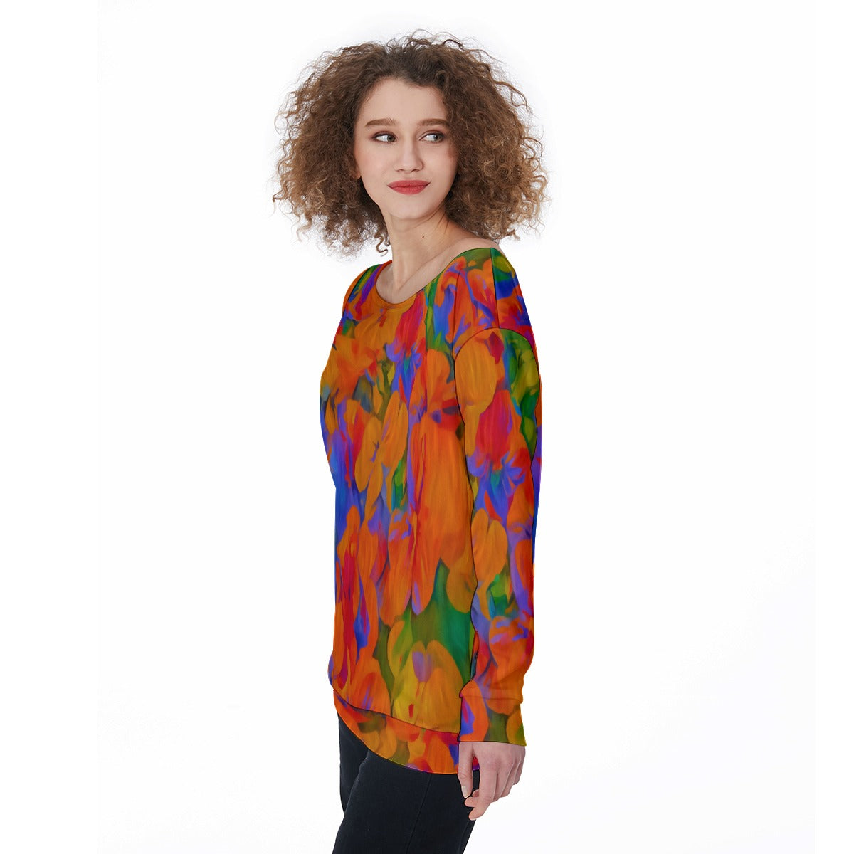 “Colour Garden” Women's Off-Shoulder Sweatshirt