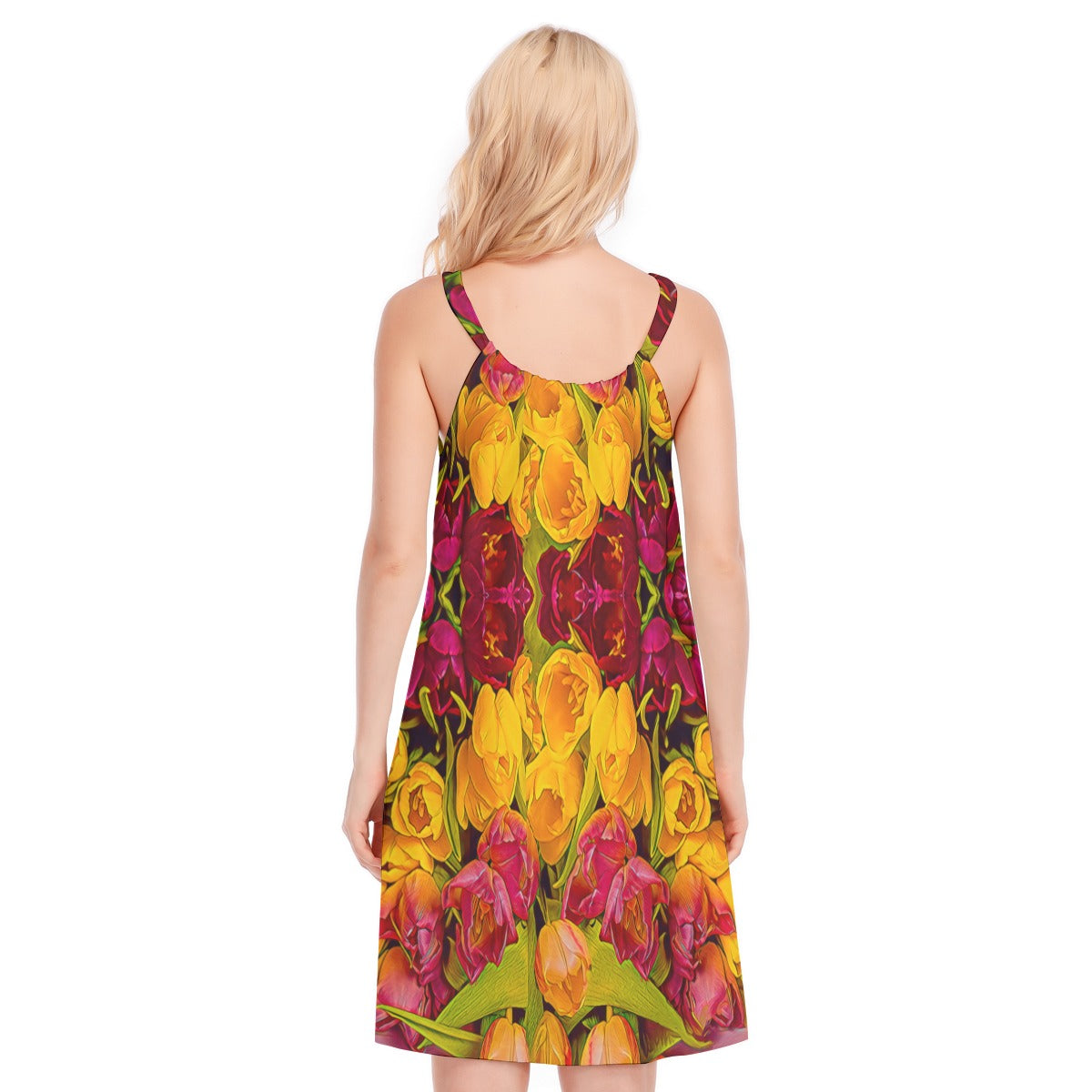 Radiant Harmony Women's O-neck Cami Dress | 190GSM Cotton