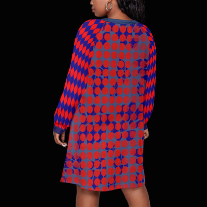 “Selene”  Women's Dress With Raglan Sleeve(Plus Size)