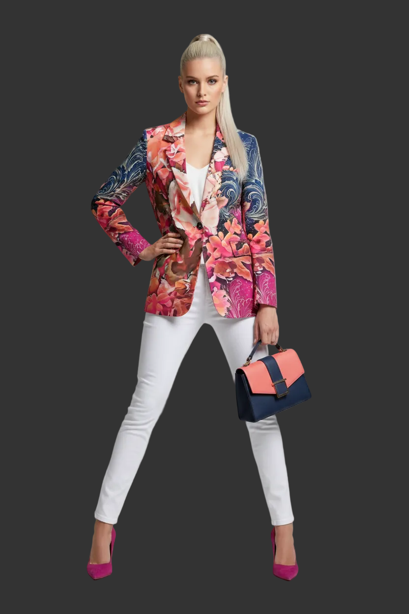 “Celestial bloom” inter Women's Leisure Blazer