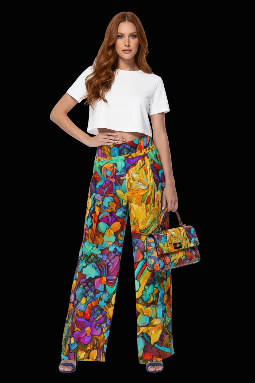 “Abundance”  Women's Casual Wide-Leg Pants|100% Rayon