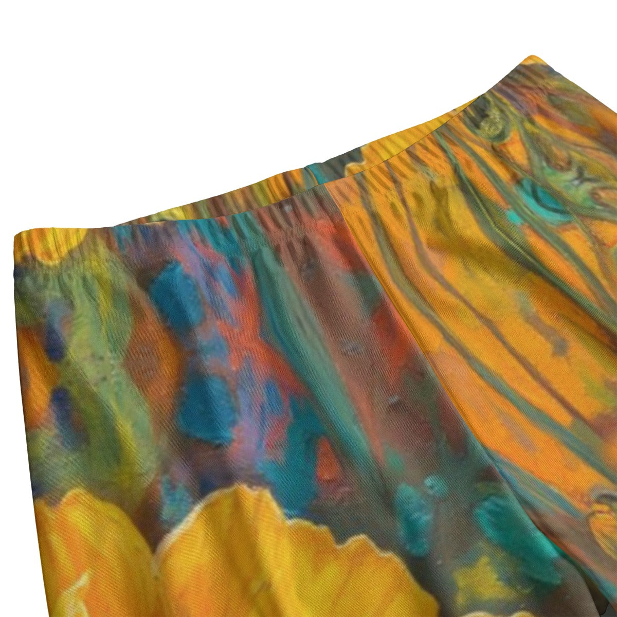 “Golden Cascade” Women's Side Split T-shirt Set