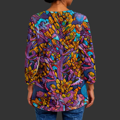 “Mosaic Pulse” Women's Faux Sweater Cardigan