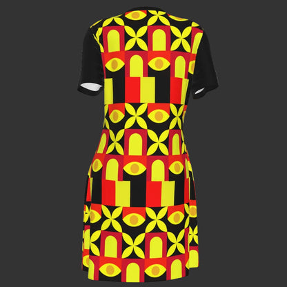 “Tricolour” Women's V Neck Dress|180GSM Cotton