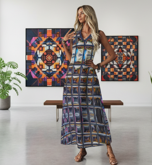 “Armoury” Women's V-Neck Long Dress