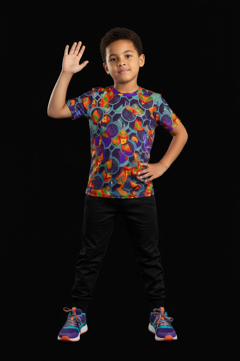 “Botanic Nebula”  Eco-friendly  Kid's Short Sleeve