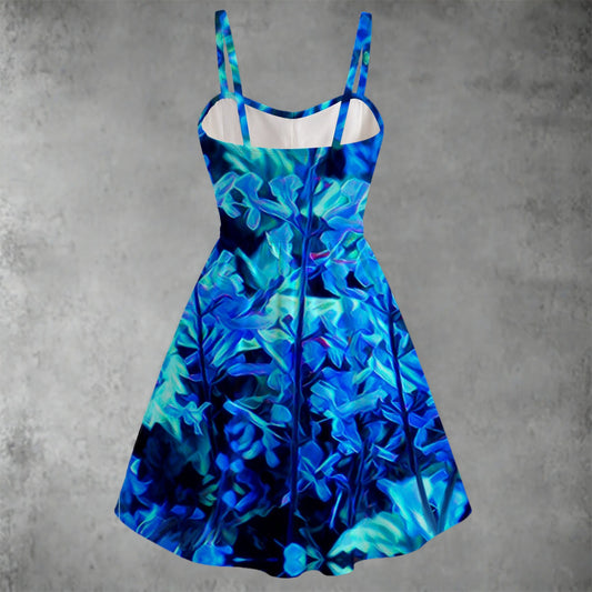 “Electric Blue”  Women's Spaghetti Strap Dress