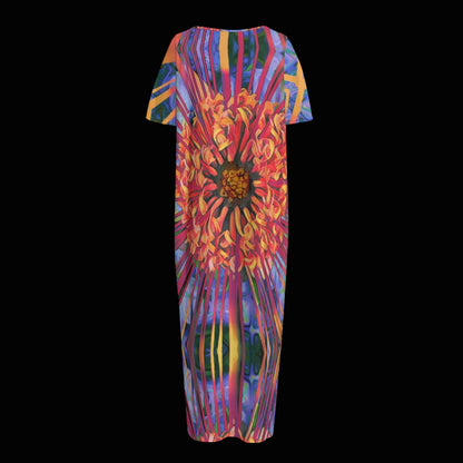 “Protea”  Women's Long Dress With Pocket