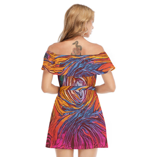 “Cyclonic” Women's Off-shoulder Dress With Ruffle